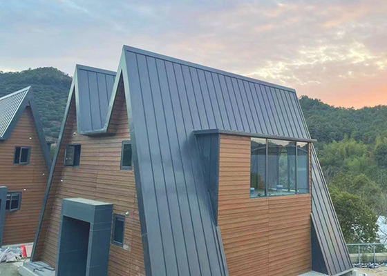 Prefab A Frame House With Light Steel Frame Manufactured Homes Kit For Camping