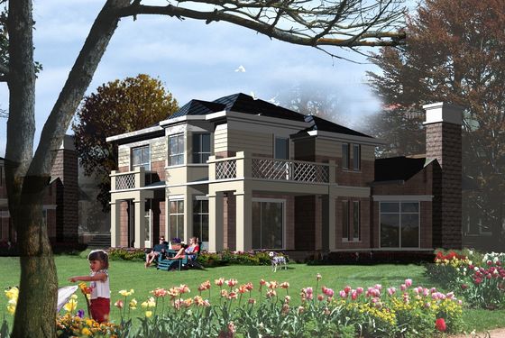 Modular House Light Steel Prefab House Fast Construction 4 Bedrom Panelized Home Kits