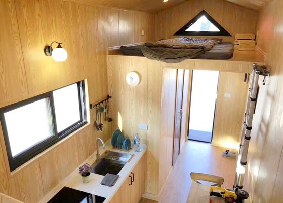 AS/NZ Standard Prefabricated Light Steel Tiny House On Wheels With Trailer Wholesale