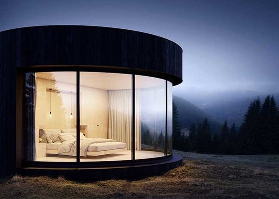 Modüler Hafif Çelik Modern Prefab Evler Yuvarlak Ön Yapımlı Evler Kubbe Otel Birimi