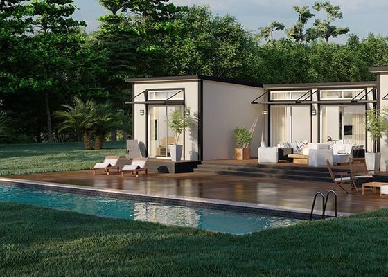 Hafif Çelik Çerçeveli Prefabrik Ev Misafirhane Stüdyo Mobil Ev Kitleri 3 yatak odası 2 banyo