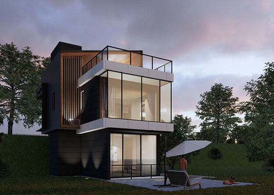 AS/NZS/USA Standart Prefab Light Steel Frame House For Living Lüks Modüler Otel Birimi