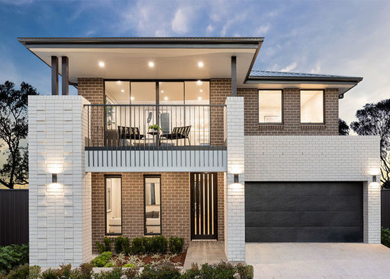 CE/NZ Standart 2 katlı lüks prefabrik ev çelik çerçeve tek aile evi