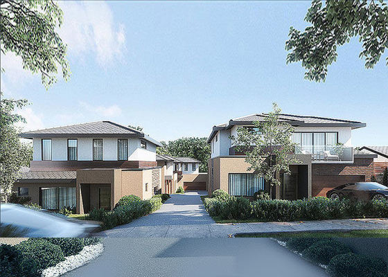 Avustralya Standart Hafif Çelik Çerçeve Prefab Apartman Binaları Prefab Çağdaş Modüler Yapı