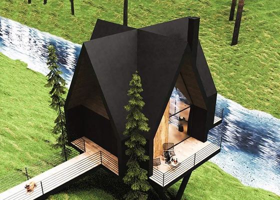 Prefab Ev Lüks Kabin Hafif Çelik Çerçeve Modüler Ev Airbnb için Ev
