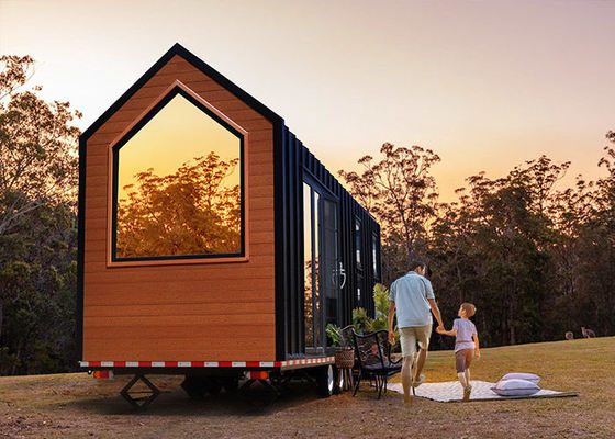 Lüks Glamping Prefabrik Evler Özel Küçük Tekerlekli Ev Otel / Kamp / Kiralama için