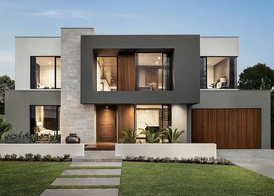 Lüks modüler prefabrik villa 3 yatak odalı hafif çelik çerçeveli ev kitleri NS/AS Standard