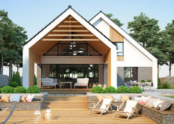 Modern Tasarım Lüks Hafif Çelik Çerçeve Ön Yapı Ev Villa Çelik Ev Kits