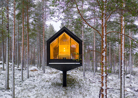 Prefabrik Lüks Kabin Ev Hafif Çelik İskeletli Modüler Ev Airbnb İçin