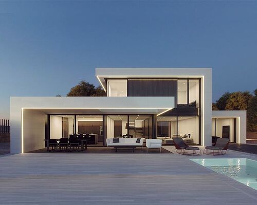 As/Us Modern Aile Yaşamı İçin Hafif Çelik Çerçeveli Modüler Prefabrik Lüks Villa Ev