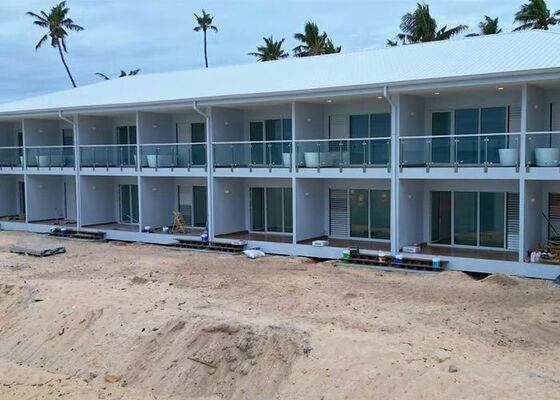 Fiji'de Güney Amerika Otel Kullanımı Hafif Çelik Konstrüksiyon Ev Prefabrik Modüler Ev Villa