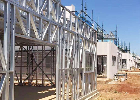 Ucuz Prefab Ev Villa PVC Kaydırma Pencereleriyle Hafif Çelik Çerçeve Evi