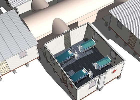 Prefab Modüler Ev Hareketli Alan Hastanesi Sığınak Fırtına Bölgesi için Acil Konut