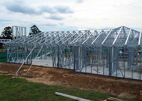 Prefabricated Light Steel Prefab Bungalow Homes / Single Family Home For Living